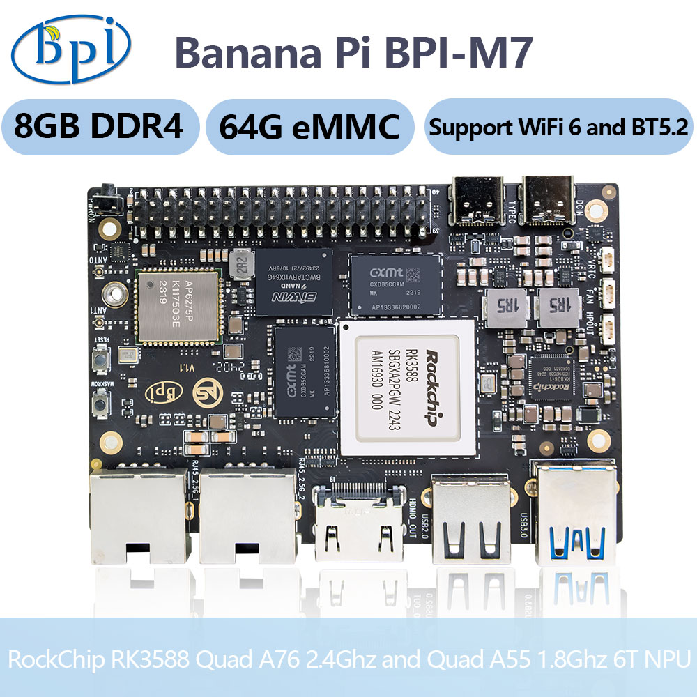 Banana Pi BPI-M7 RockChip RK35 - Banana Pi Bpi M7 Rk3588 avaliação e preço