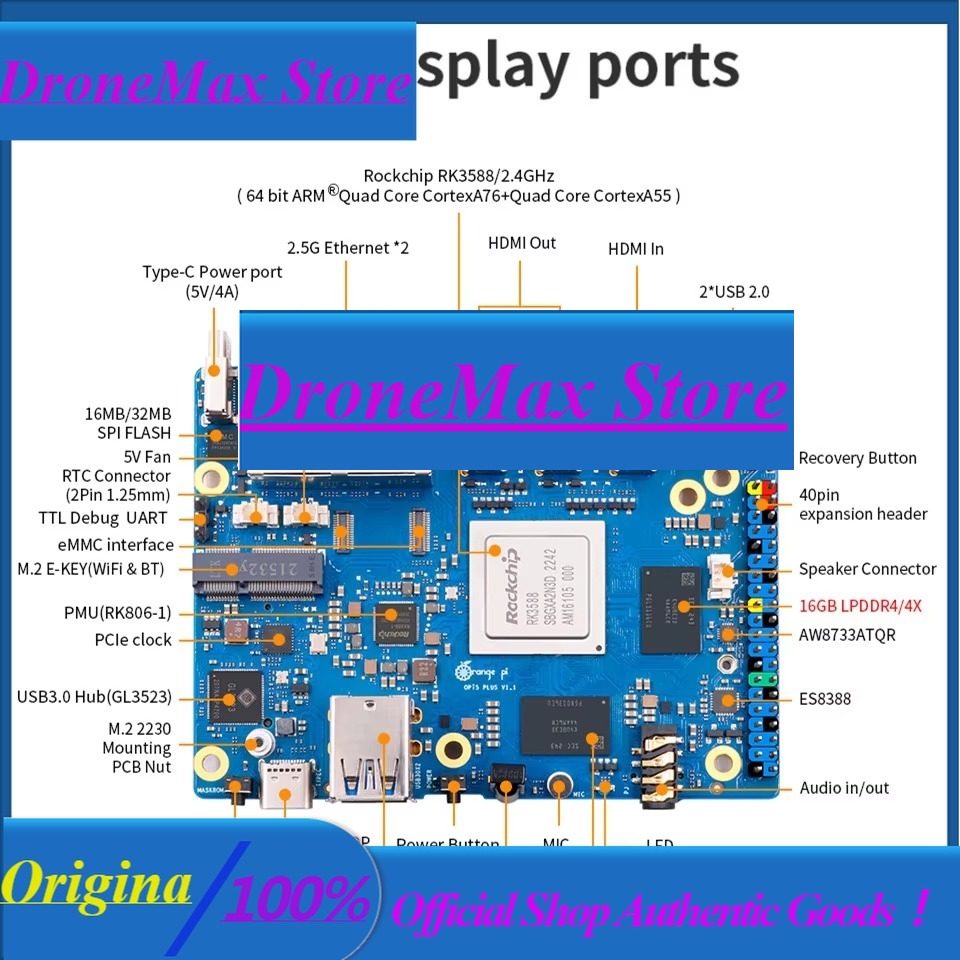 Placa única DroMaRockchip RK35 - Orange Pi 5 Plus 32Gb avaliação e preço